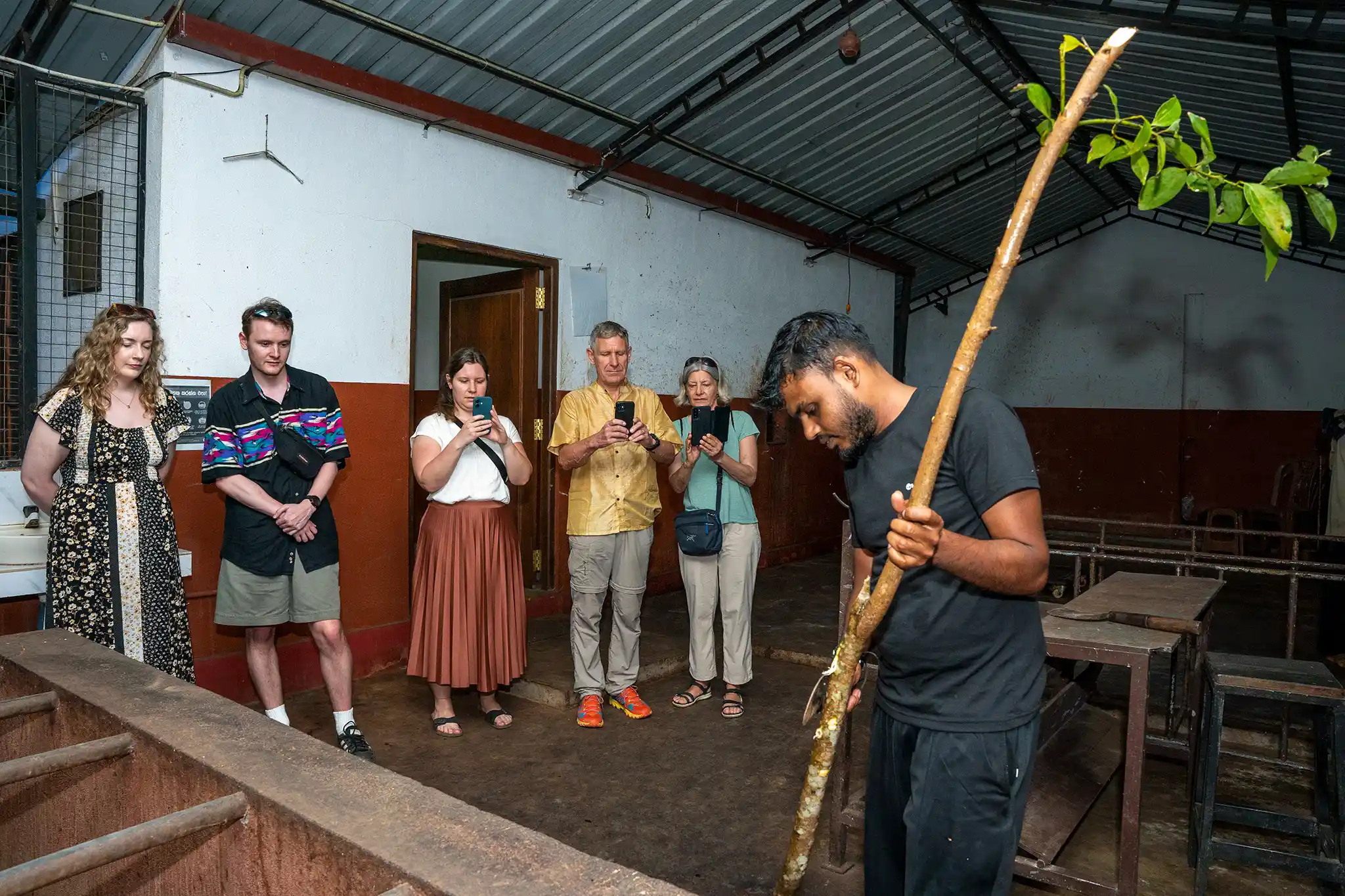 Guests exploring the Mailagama spice garden