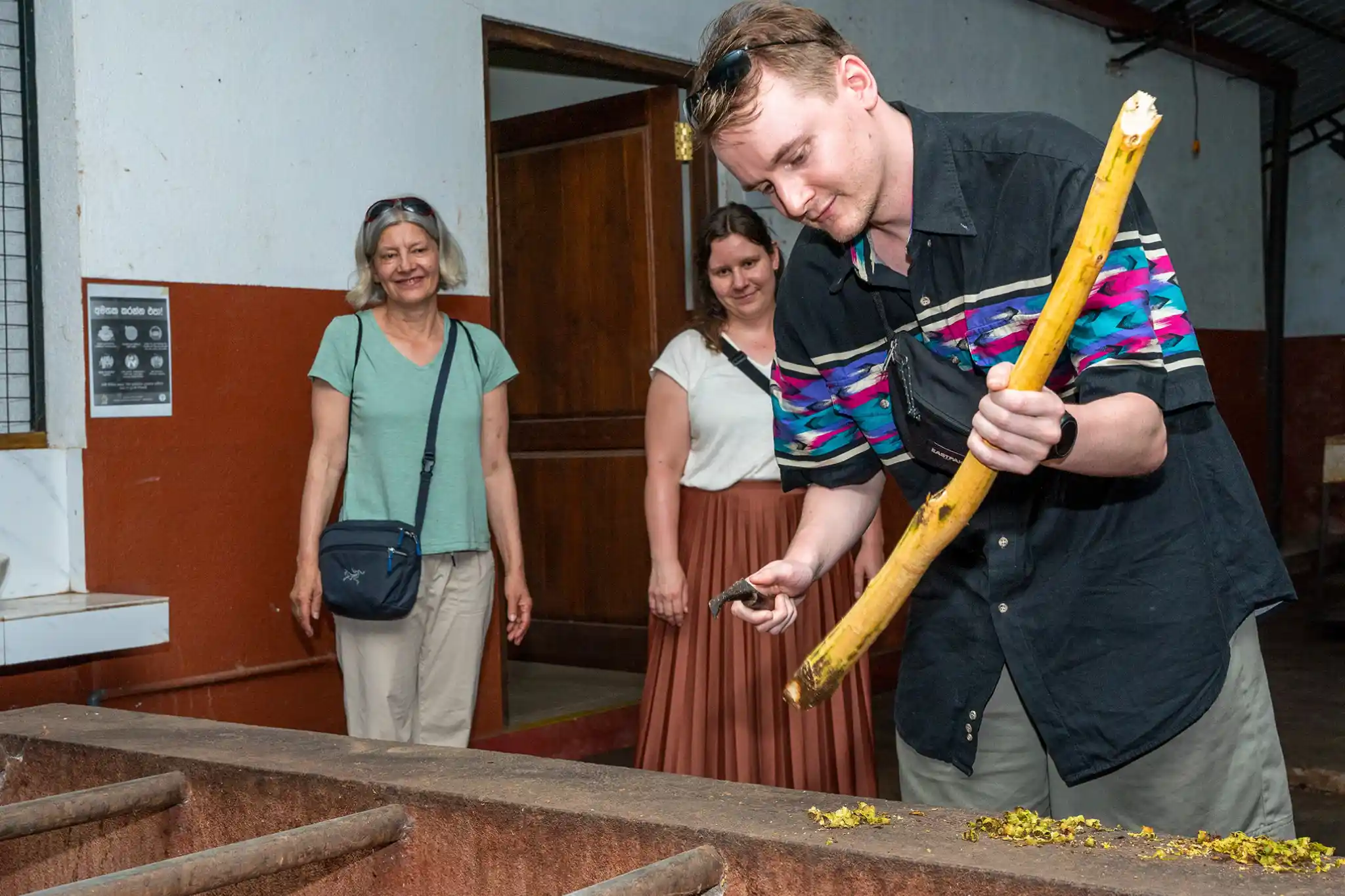 Visitors learning about traditional spice cultivation